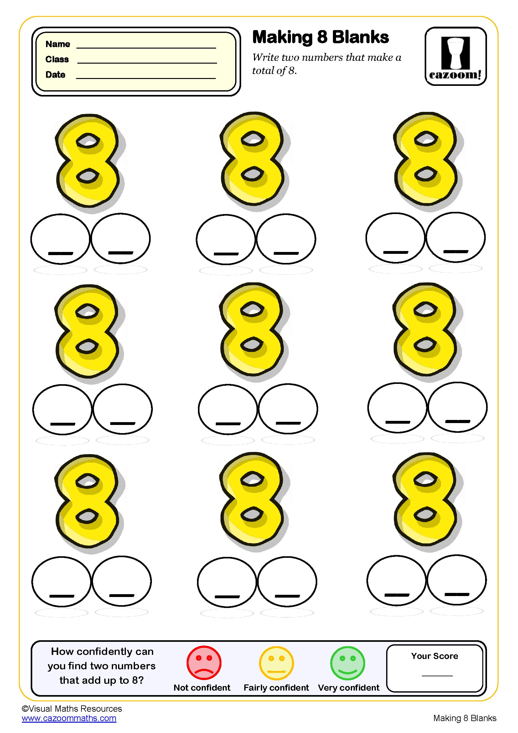 Preview of Making 8 (Blanks)