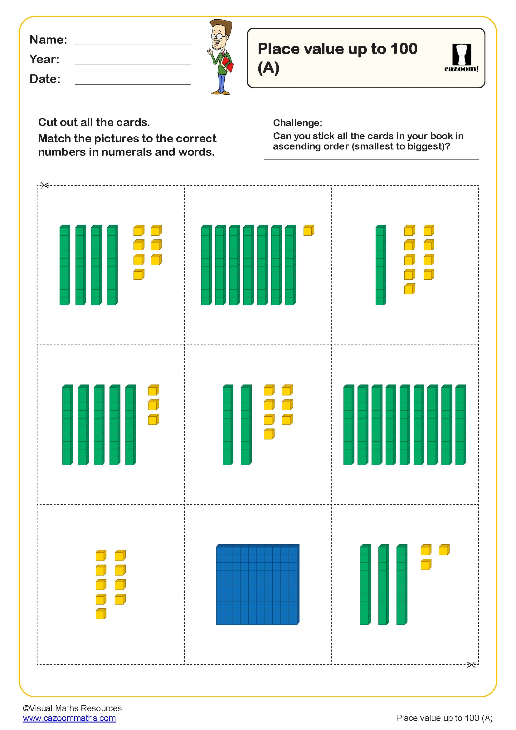 Preview of Place Value up to 100 (A)