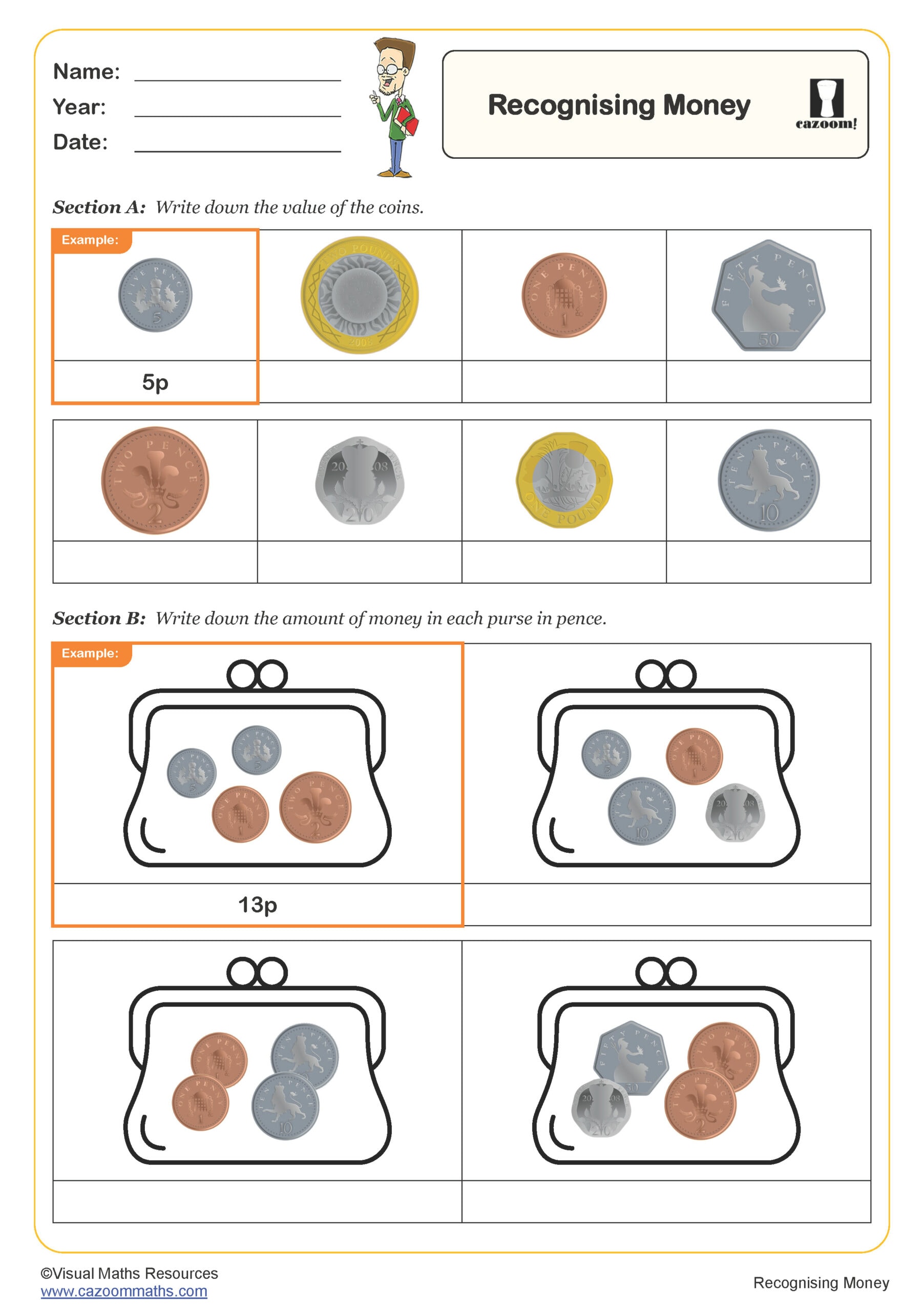 Preview of Recognising Money
