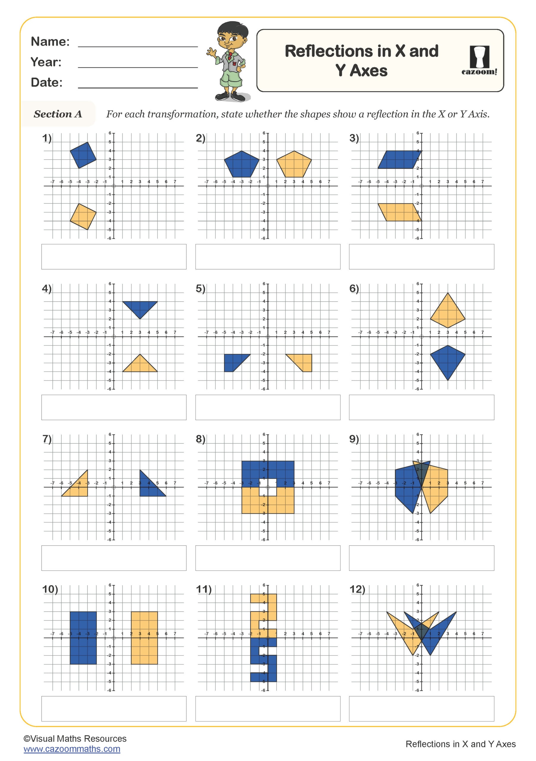 Preview of Reflection in X and Y Axes