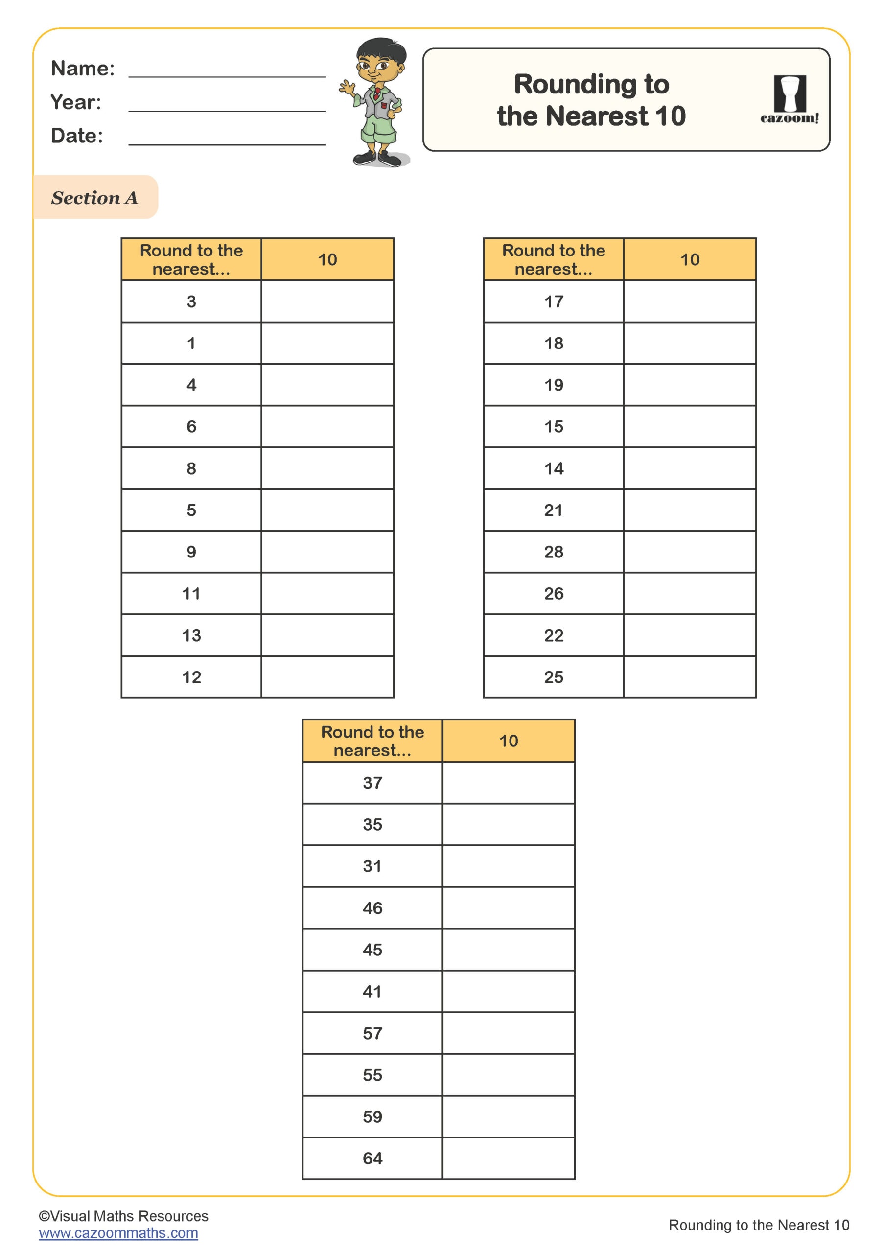Preview of Rounding to the Nearest Ten