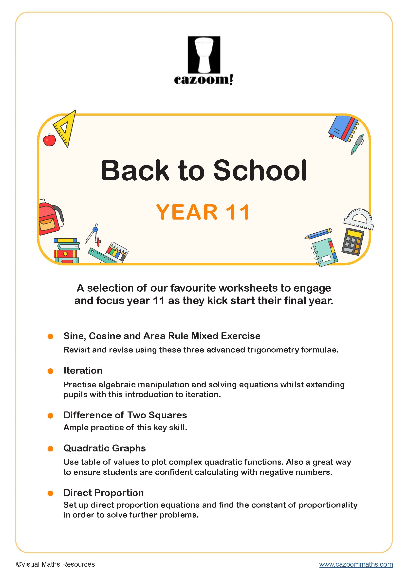 Preview of Back to School - Year 11