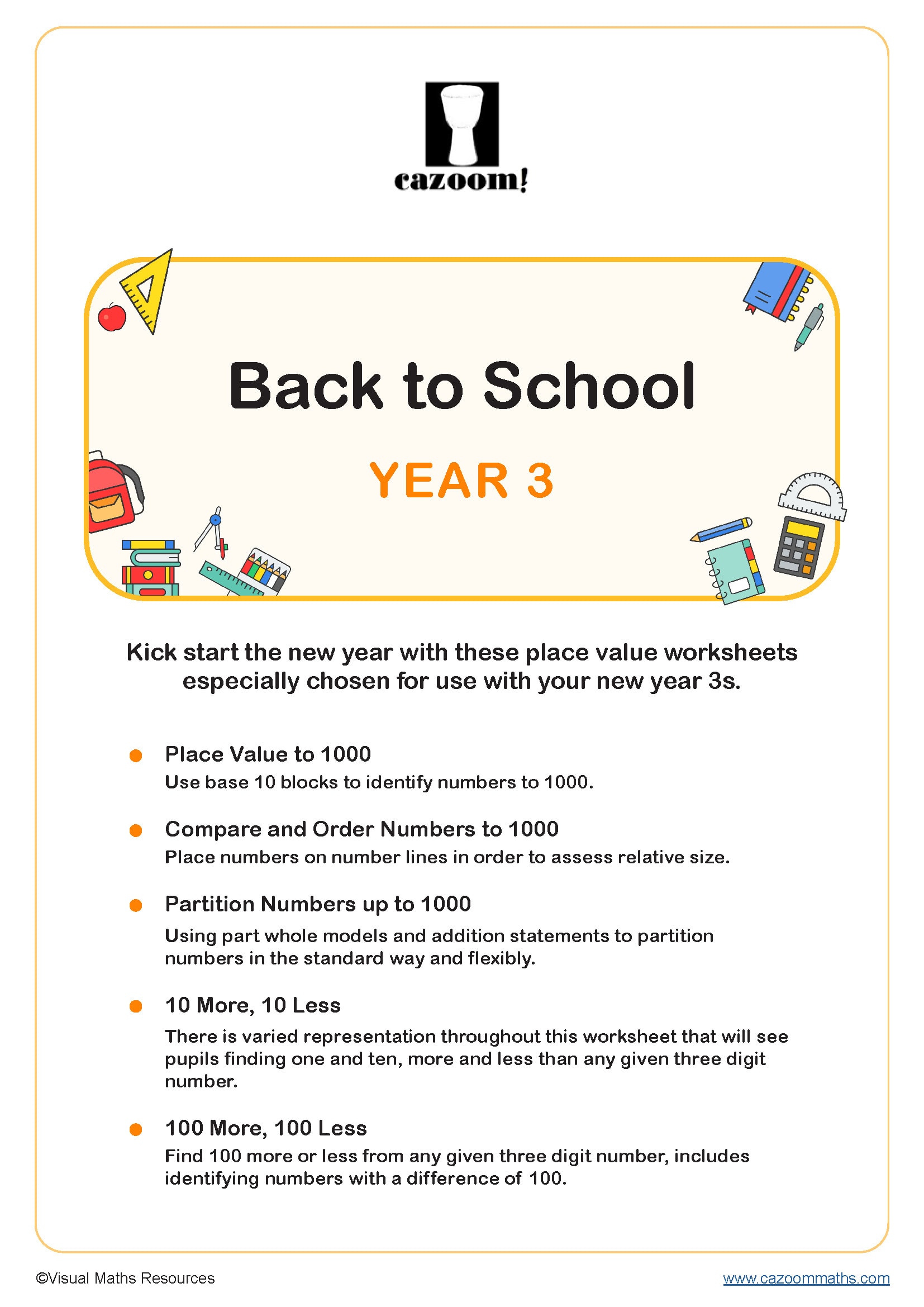 Preview of Back to School - Year 3