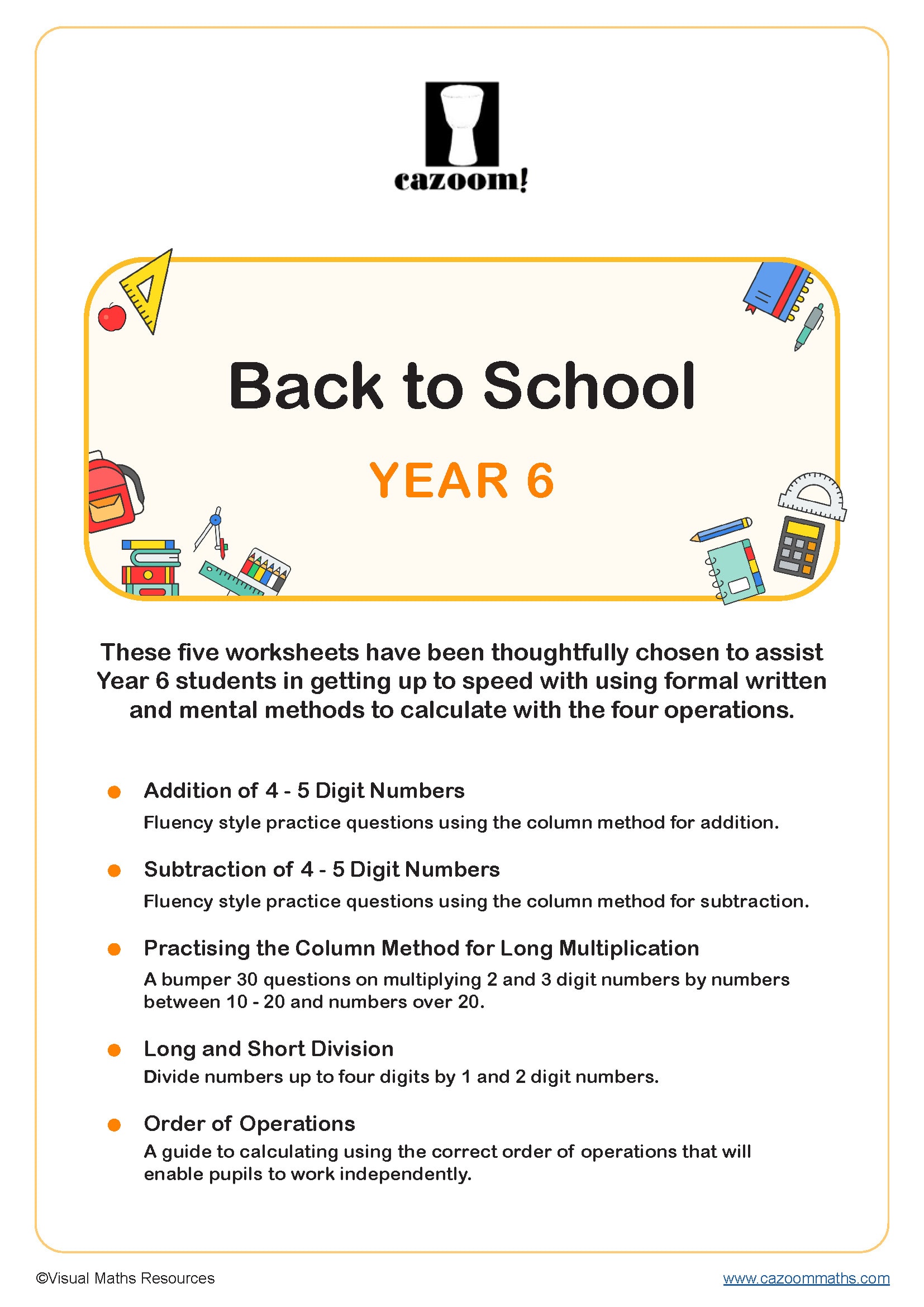 Preview of Back to School - Year 6