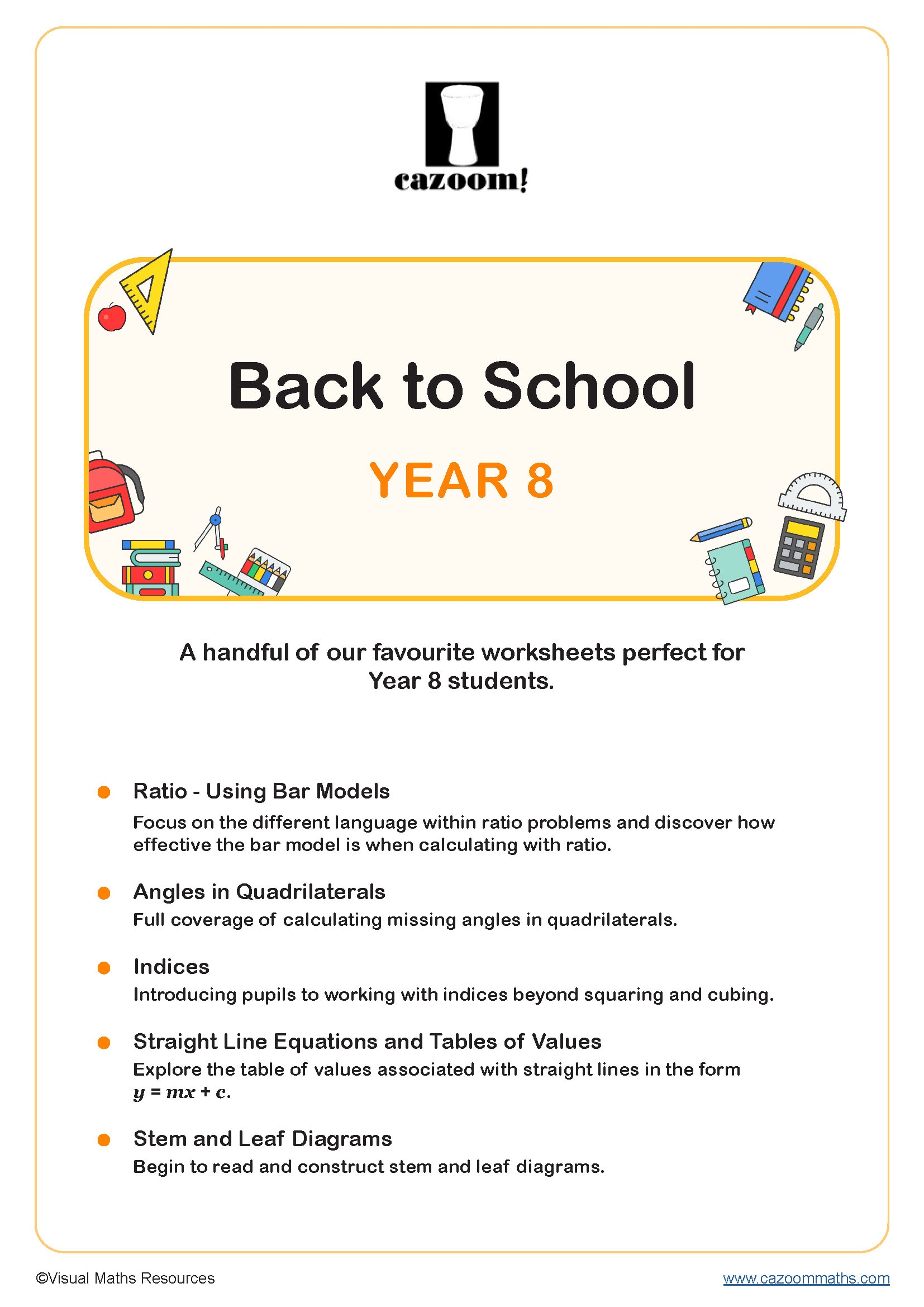 Preview of Back to School - Year 8