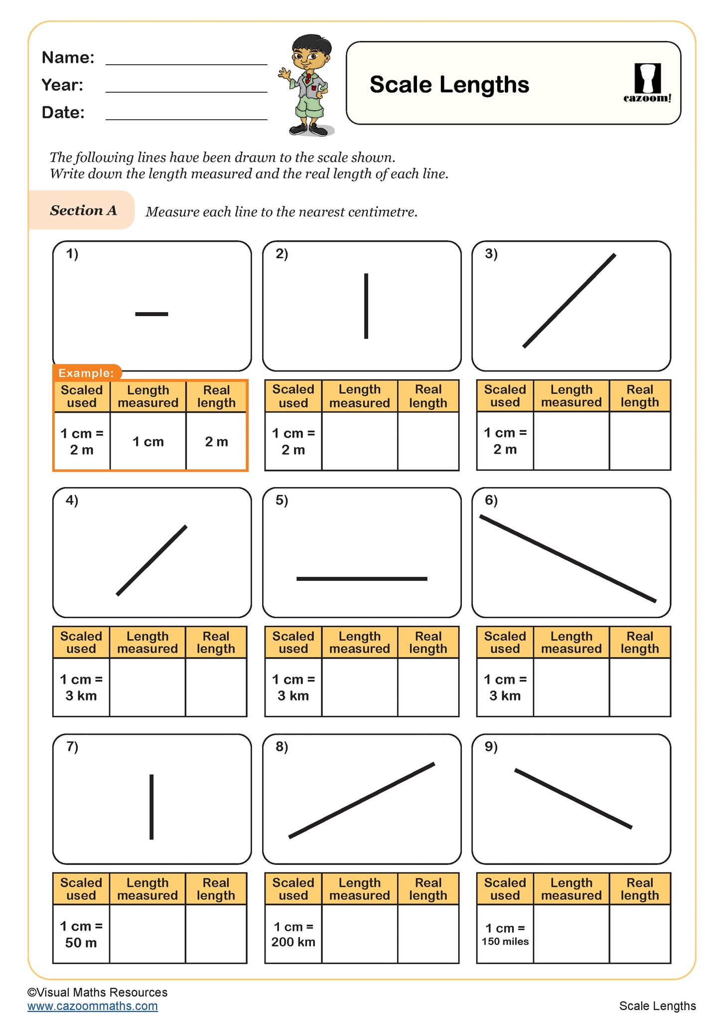 Scale Lengths Worksheet Key Stage 2 PDF Number Worksheets