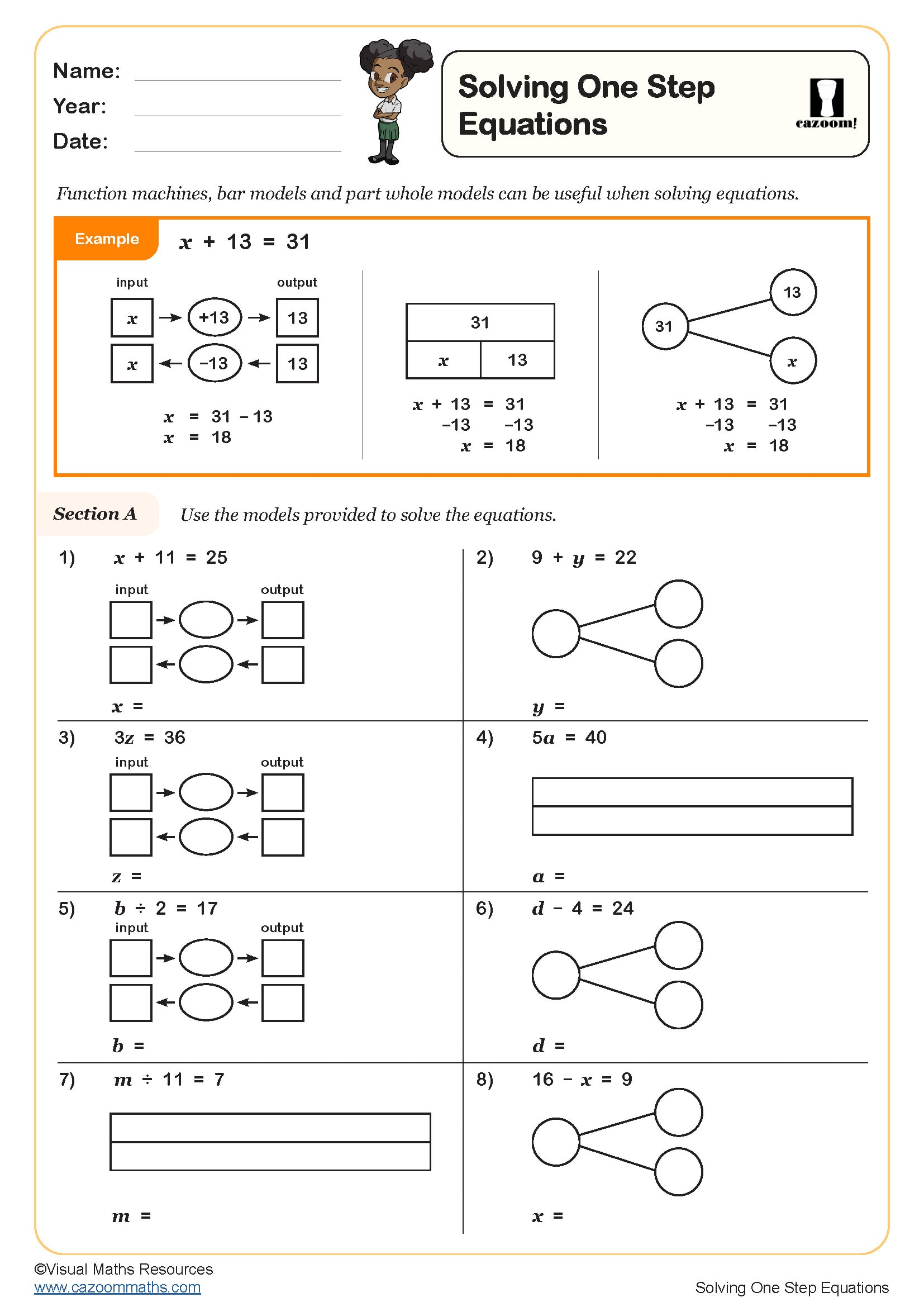 Preview of Solving One Step Equations