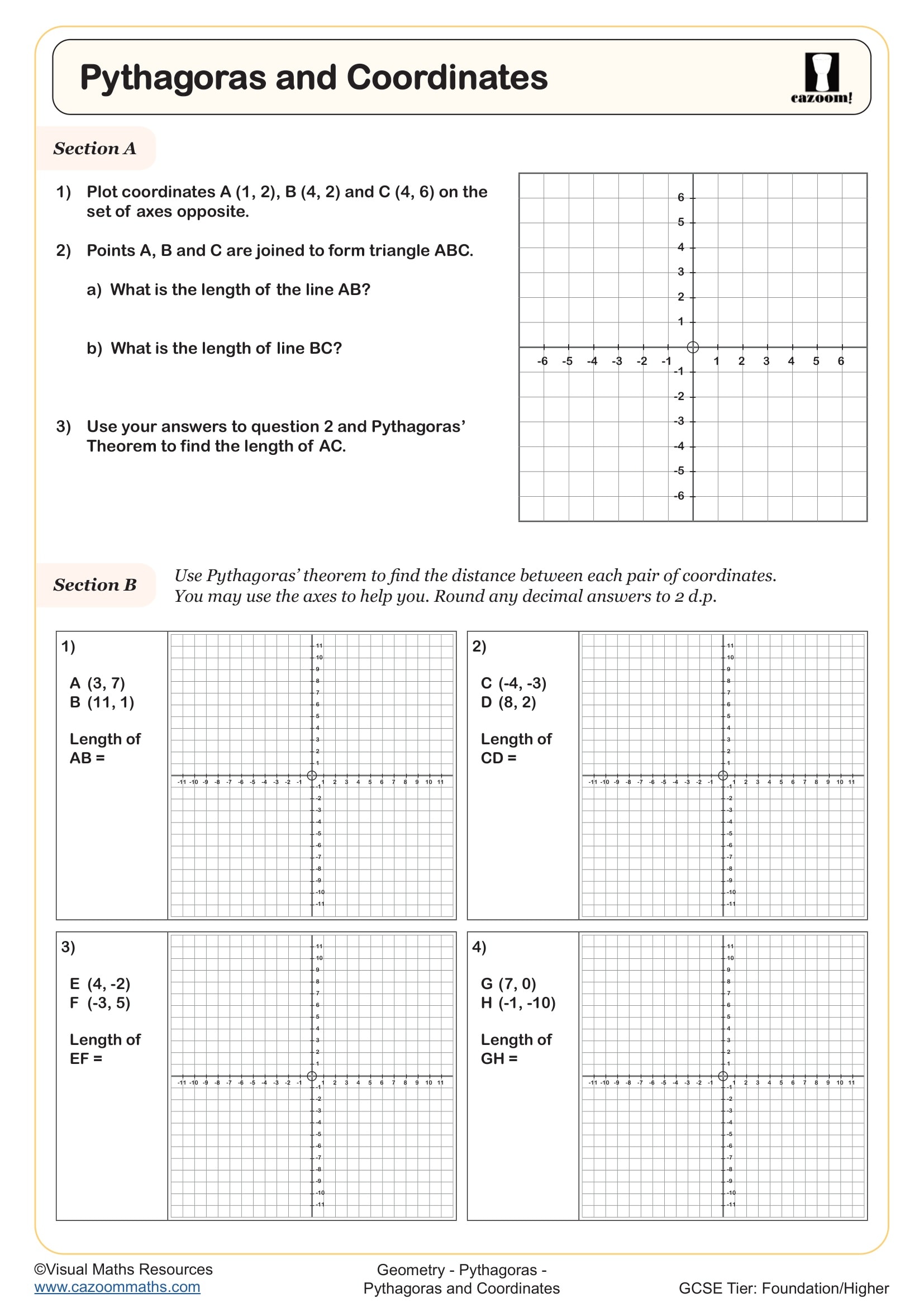 Preview of Pythagoras and Coordinates