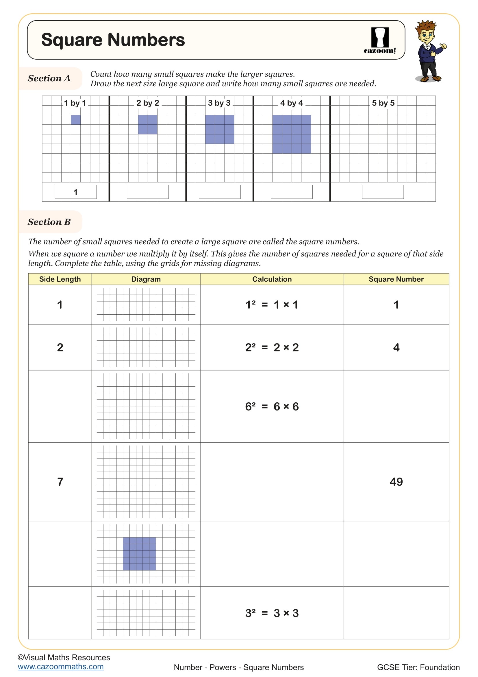 Preview of Square Numbers
