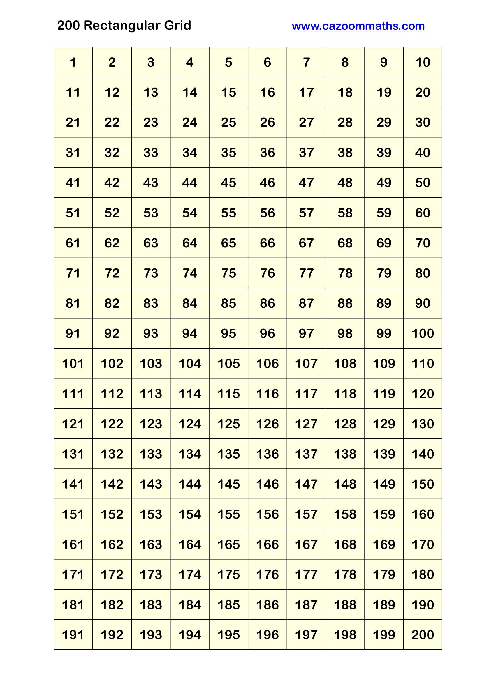 Cazoom Maths Teaching Resources 0 Rectangular Grid
