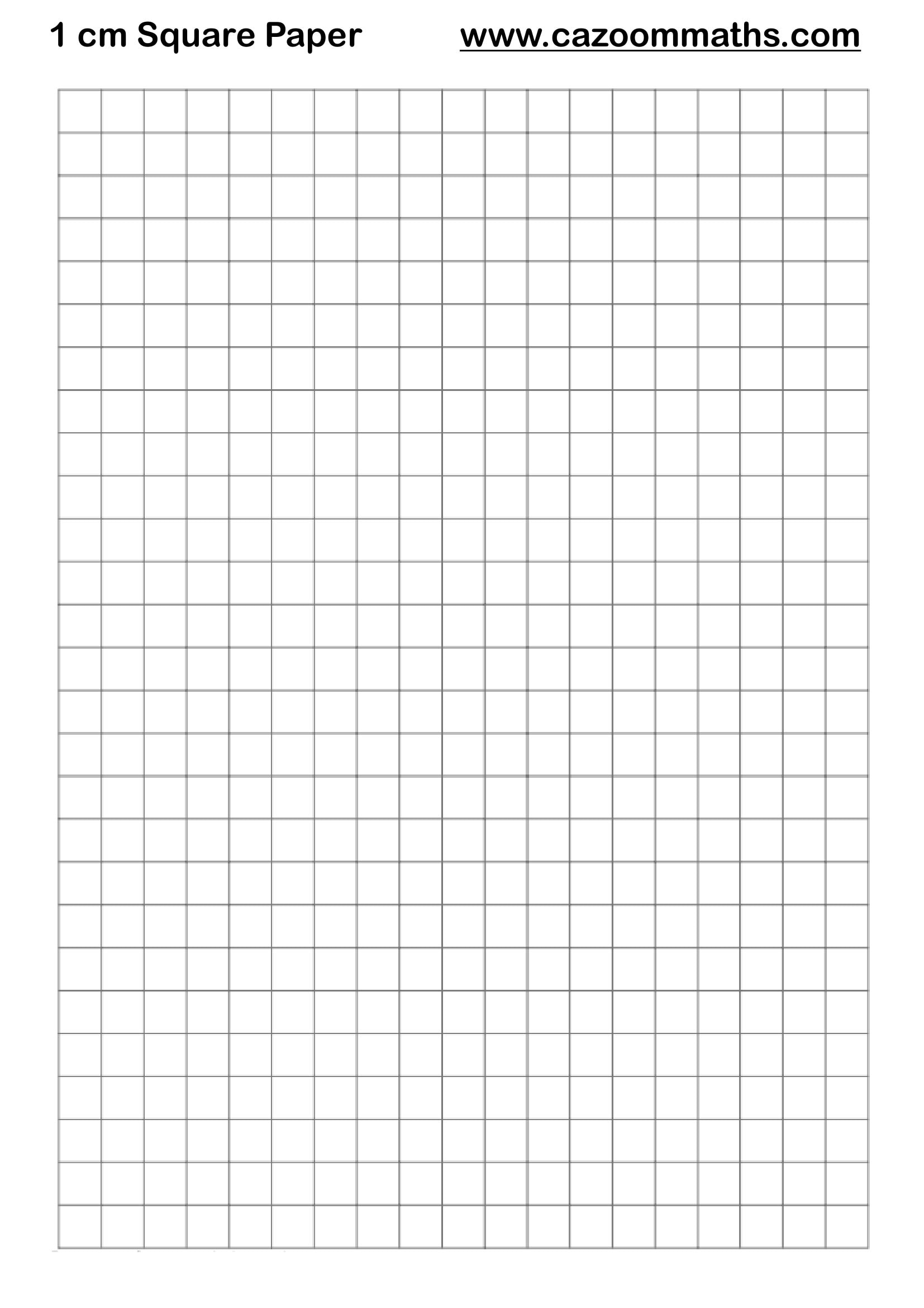 Cazoom Maths Teaching Resources 1 Cm Square Paper