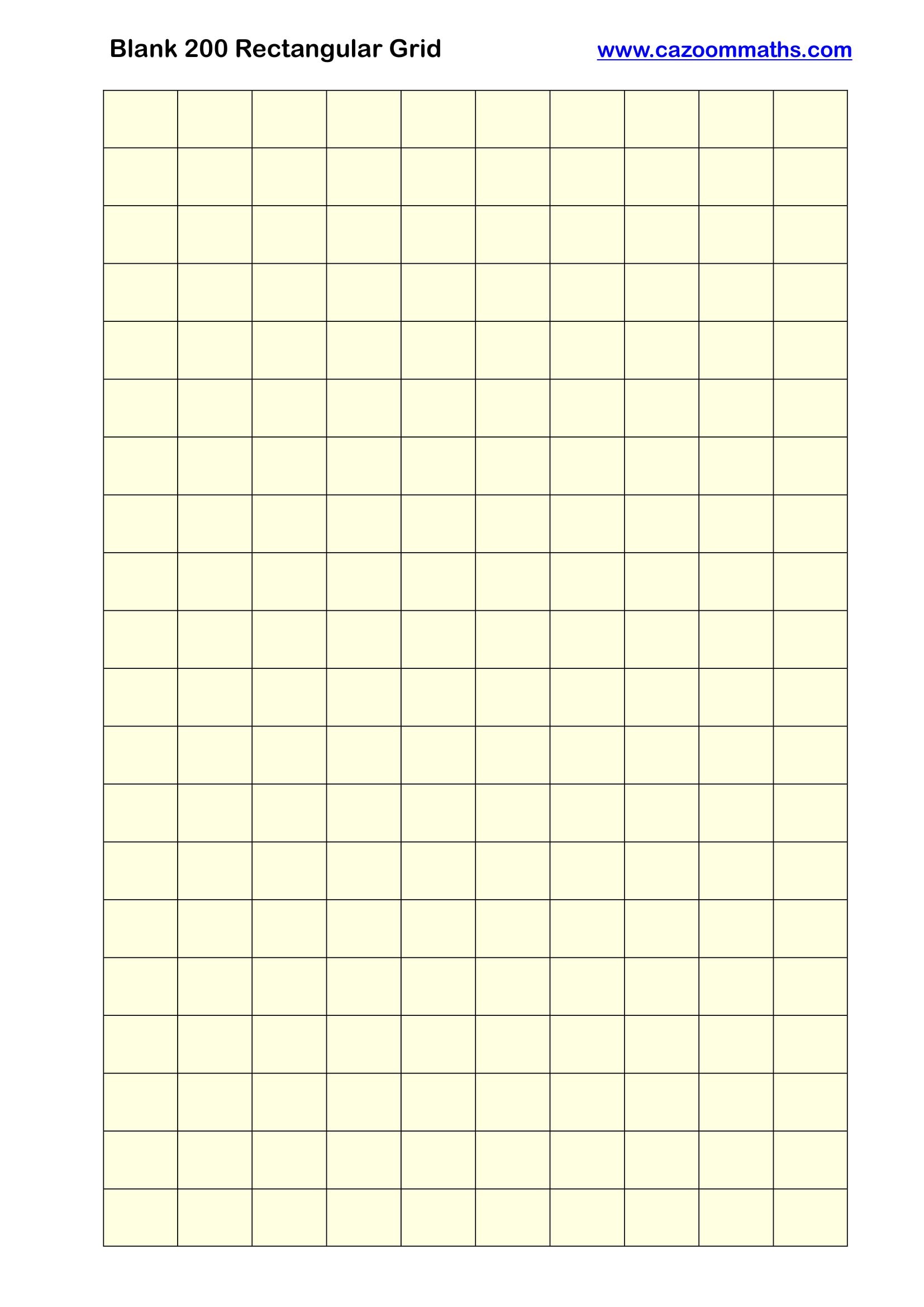Cazoom Maths Teaching Resources Blank 0 Rectangular Grid