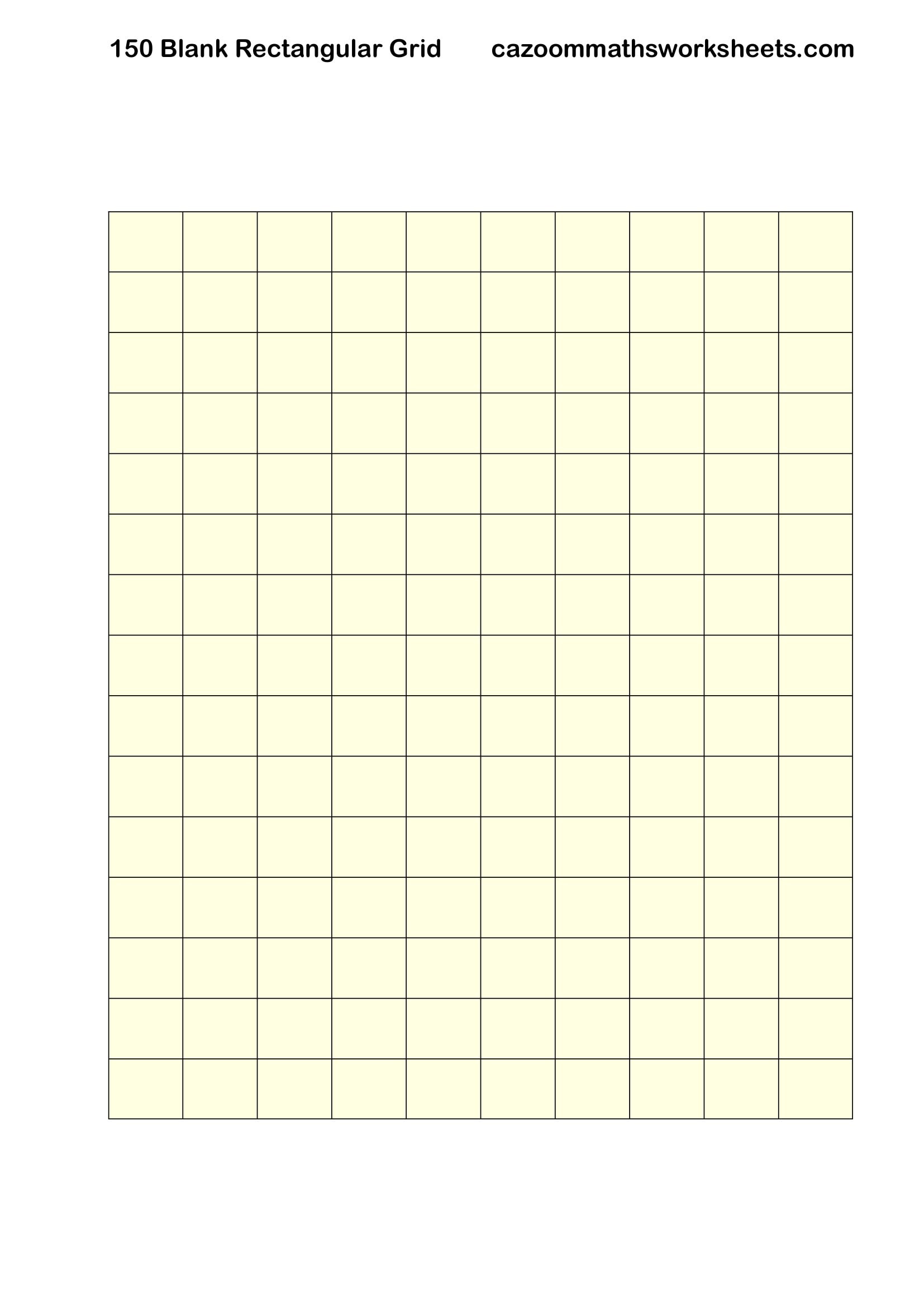 Cazoom Maths Teaching Resources Blank 150 Rectangular Grid