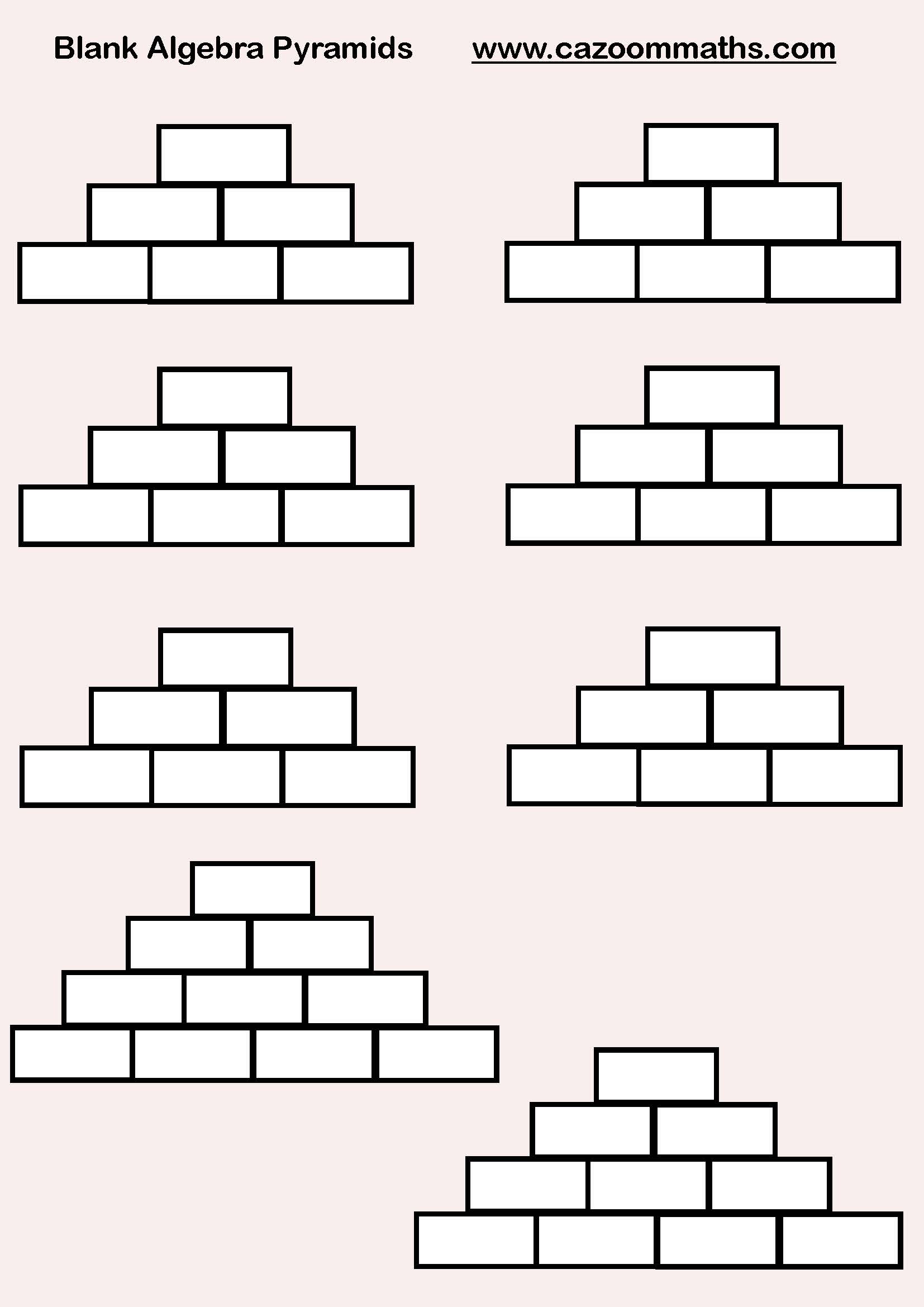 Preview of Blank Algebra Pyramids