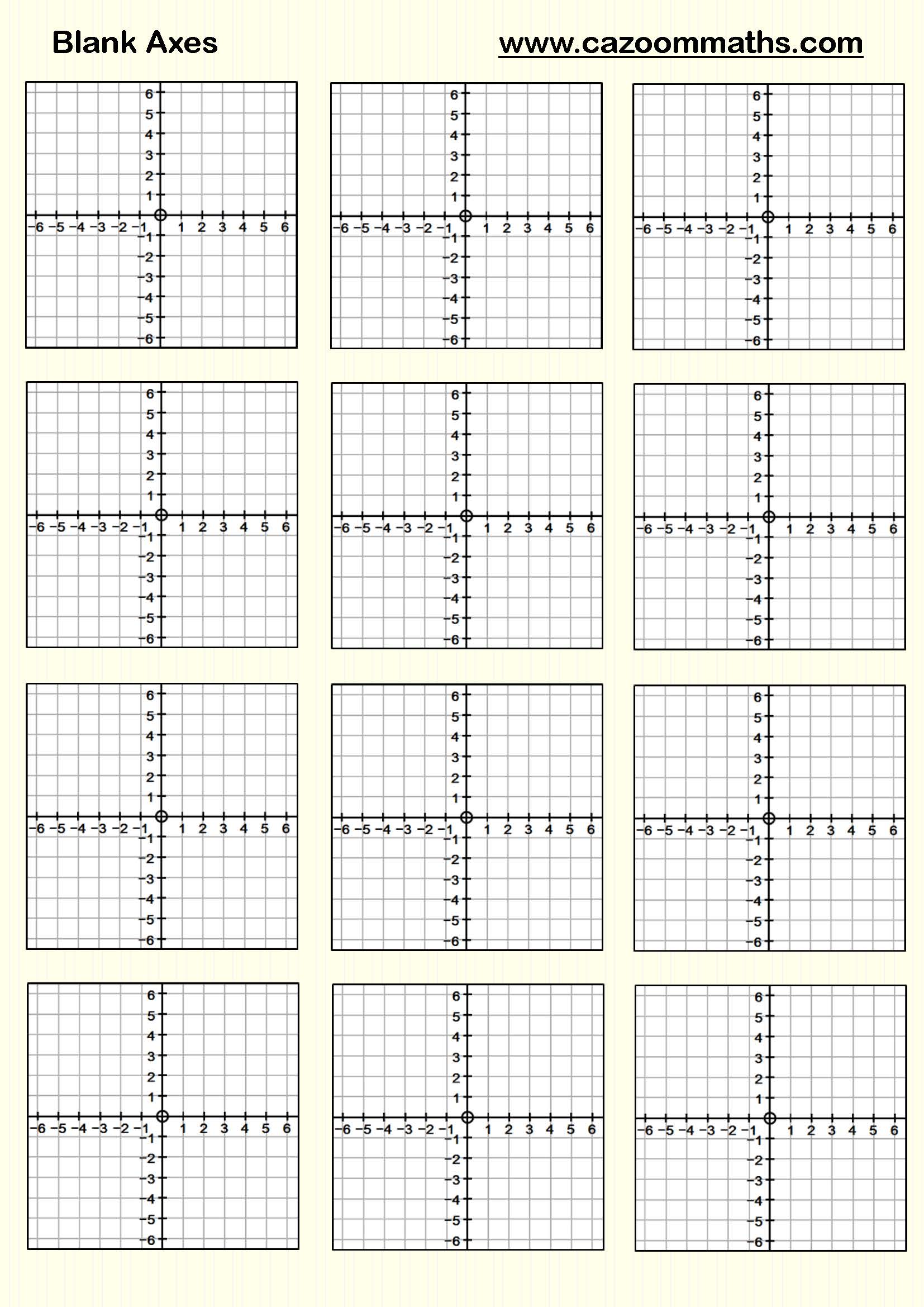Cazoom Maths Teaching Resources Blank Axes