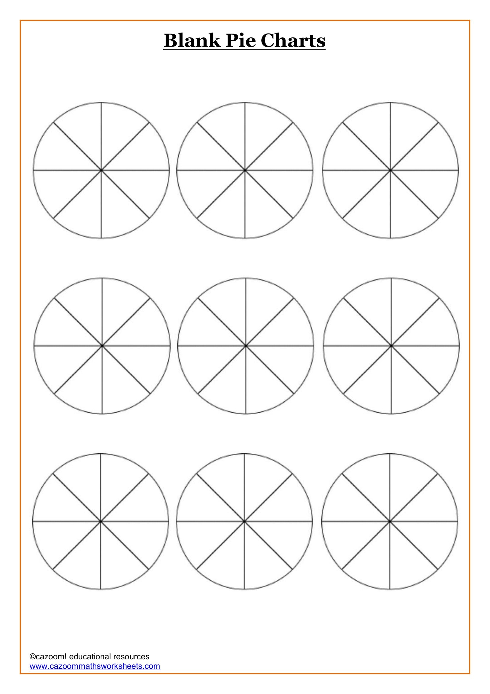 Cazoom Maths Teaching Resources Blank Pie Charts