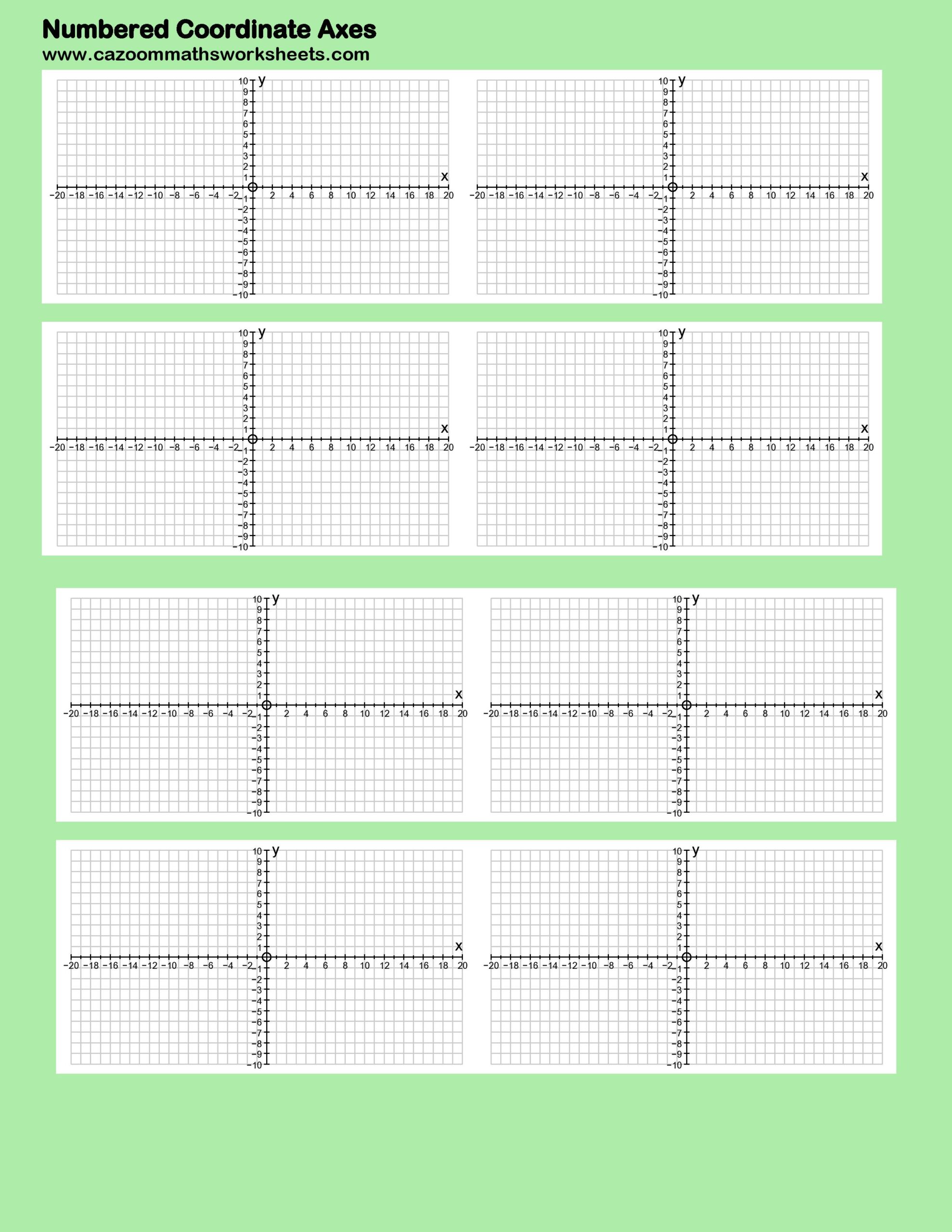 Cazoom Maths Teaching Resources Coordinate Axes Four Quadrants Scaled