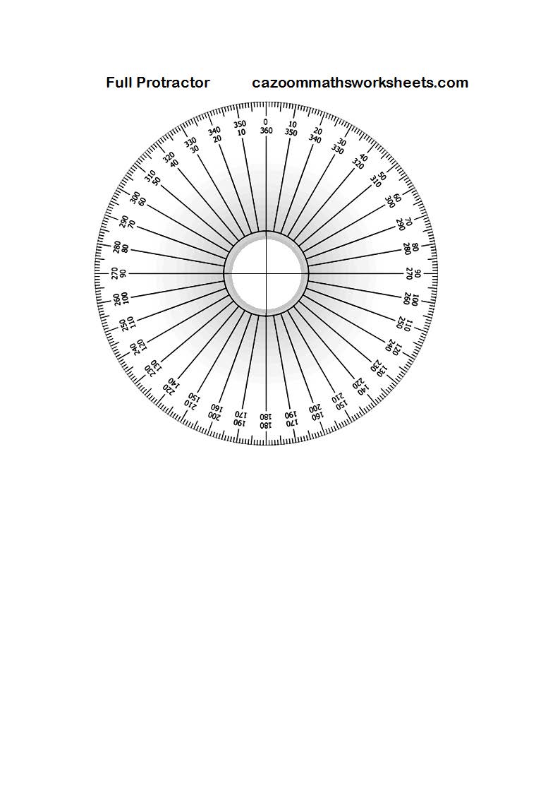 Cazoom Maths Teaching Resources Full Protractor