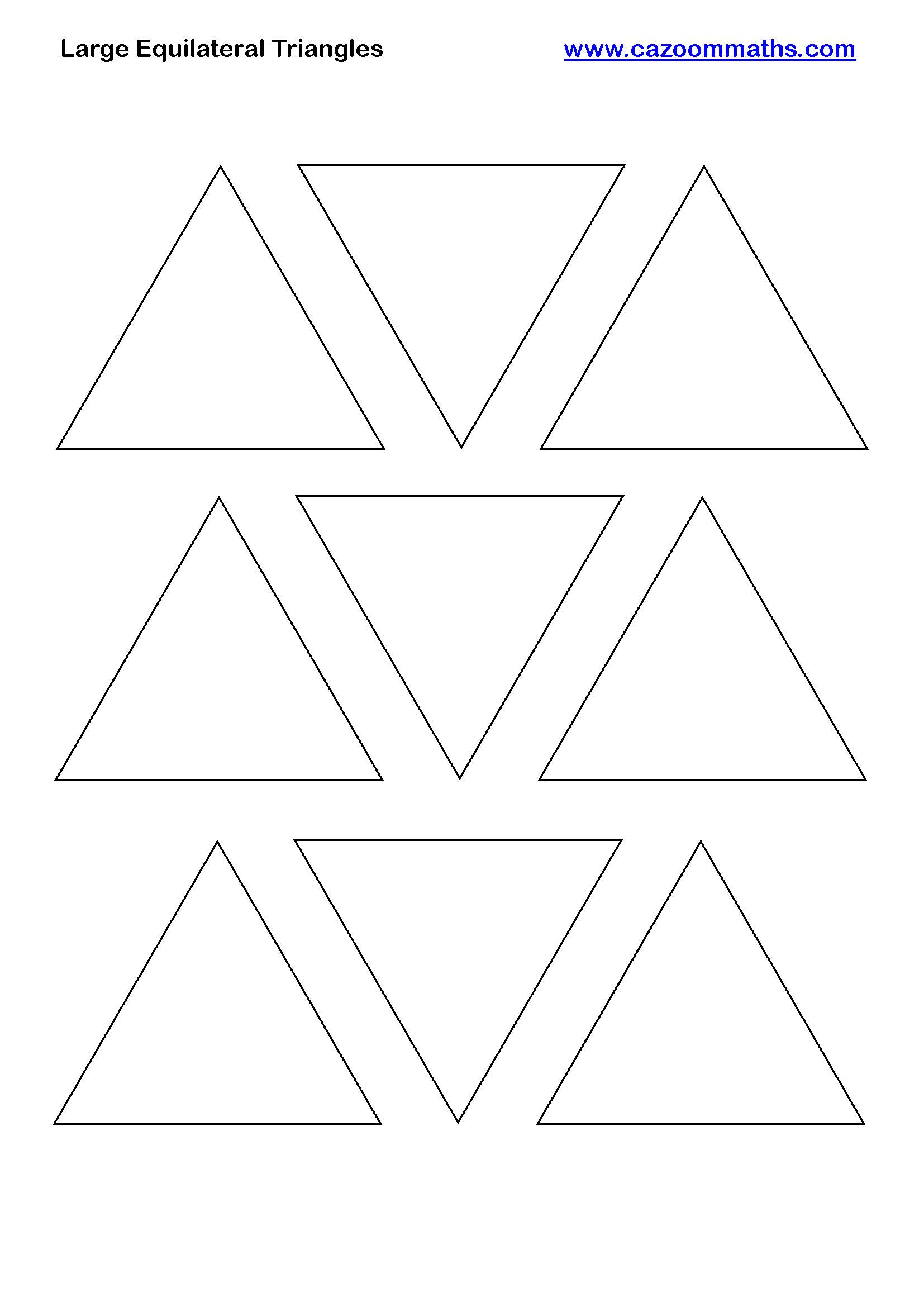 Cazoom Maths Teaching Resources Large Equilateral Triangles