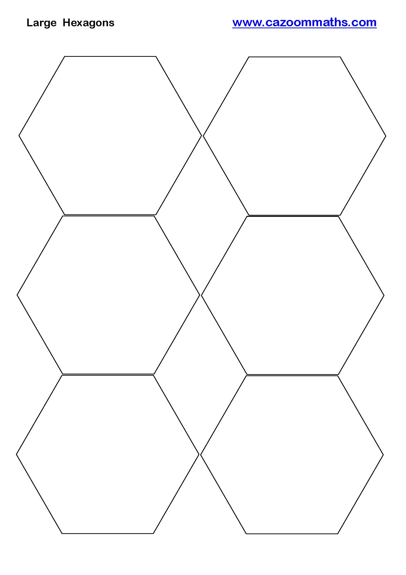 Cazoom Maths Teaching Resources Large Hexagons