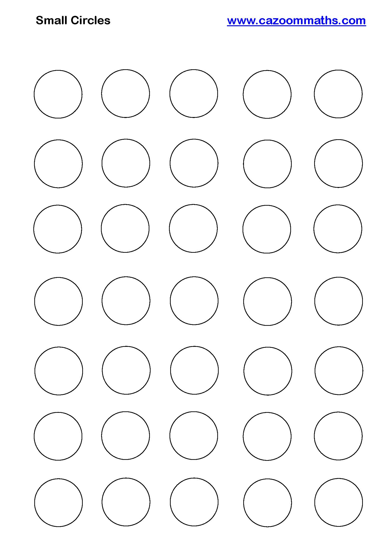 Cazoom Maths Teaching Resources Small Circles