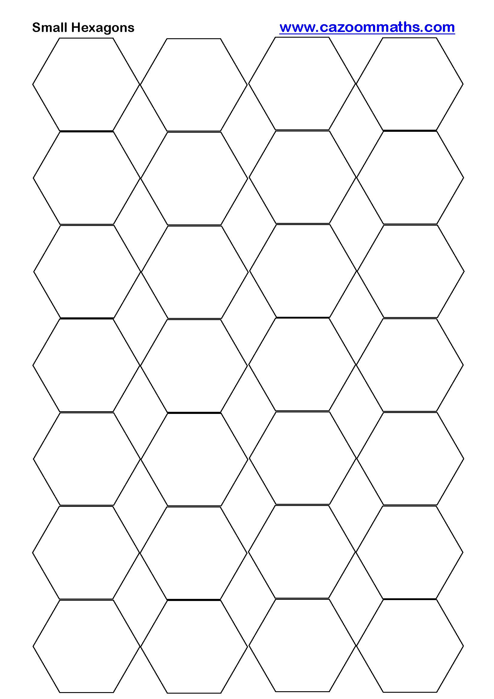 Cazoom Maths Teaching Resources Small Hexagons
