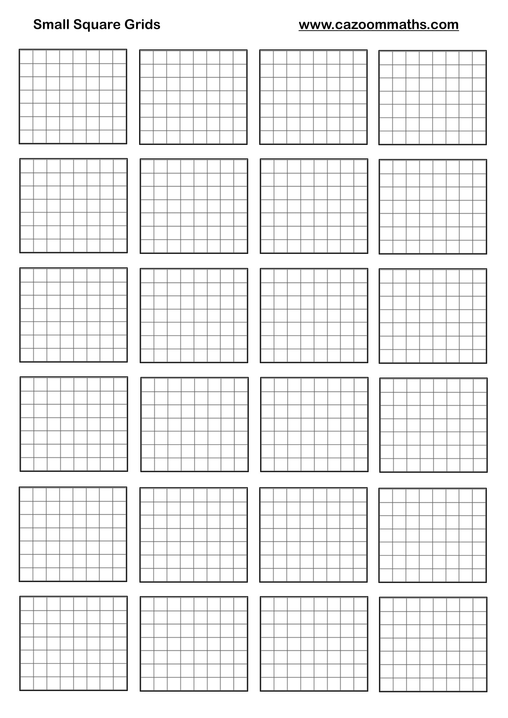 Cazoom Maths Teaching Resources Small Square Grids