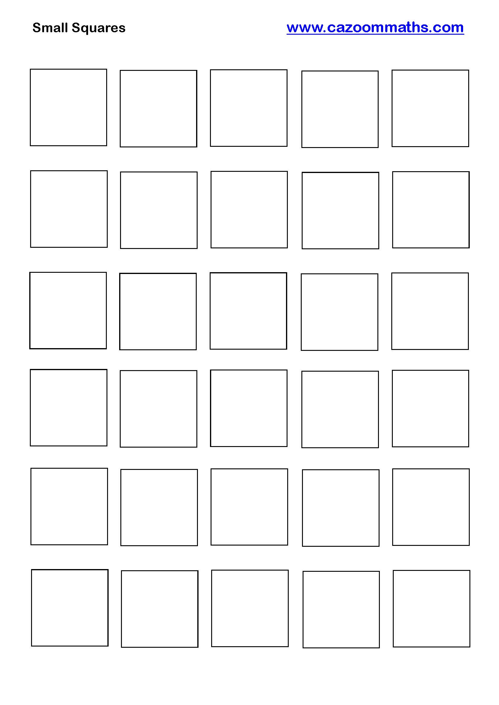 Cazoom Maths Teaching Resources Small Squares