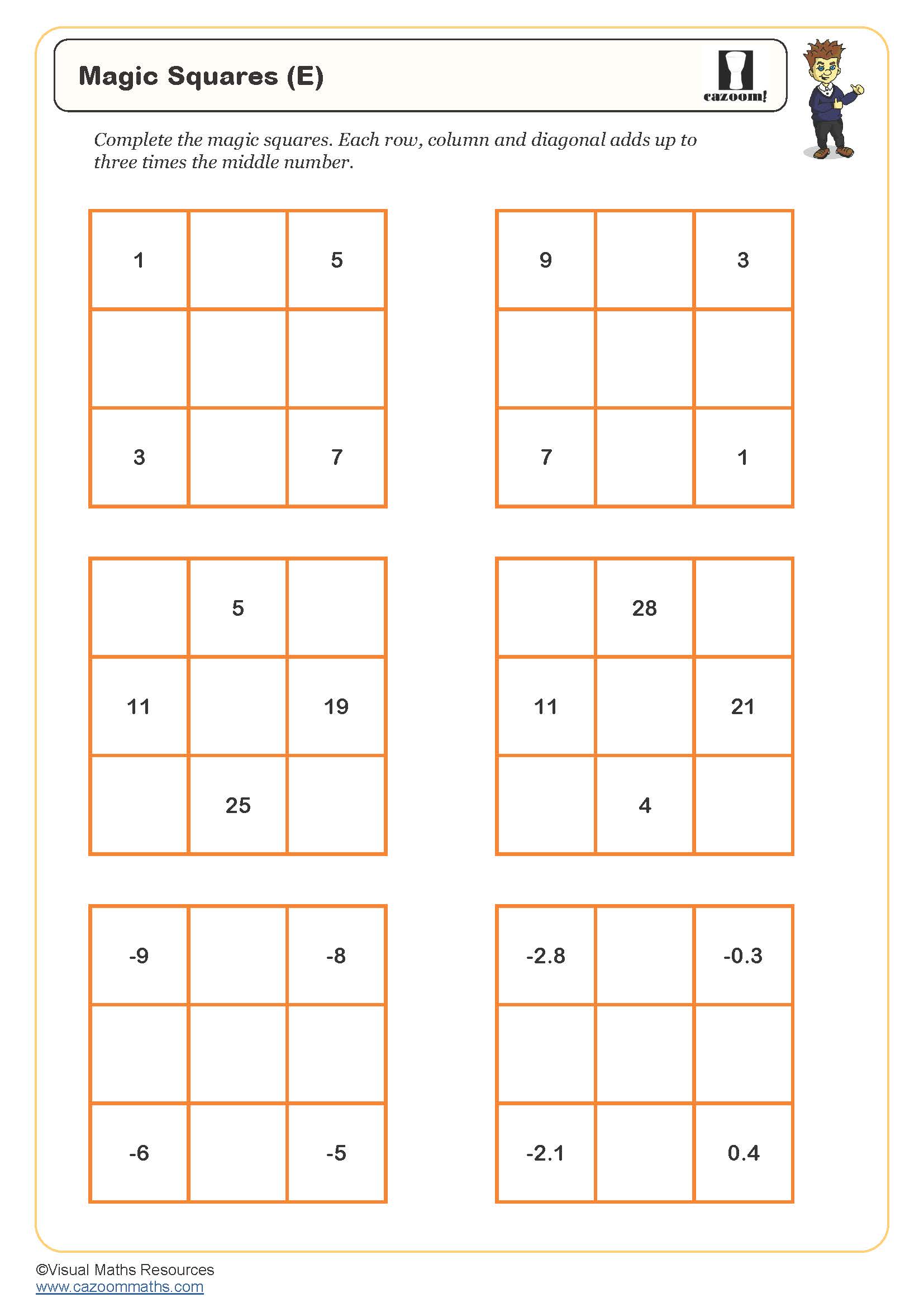 Preview of Magic Squares (E)