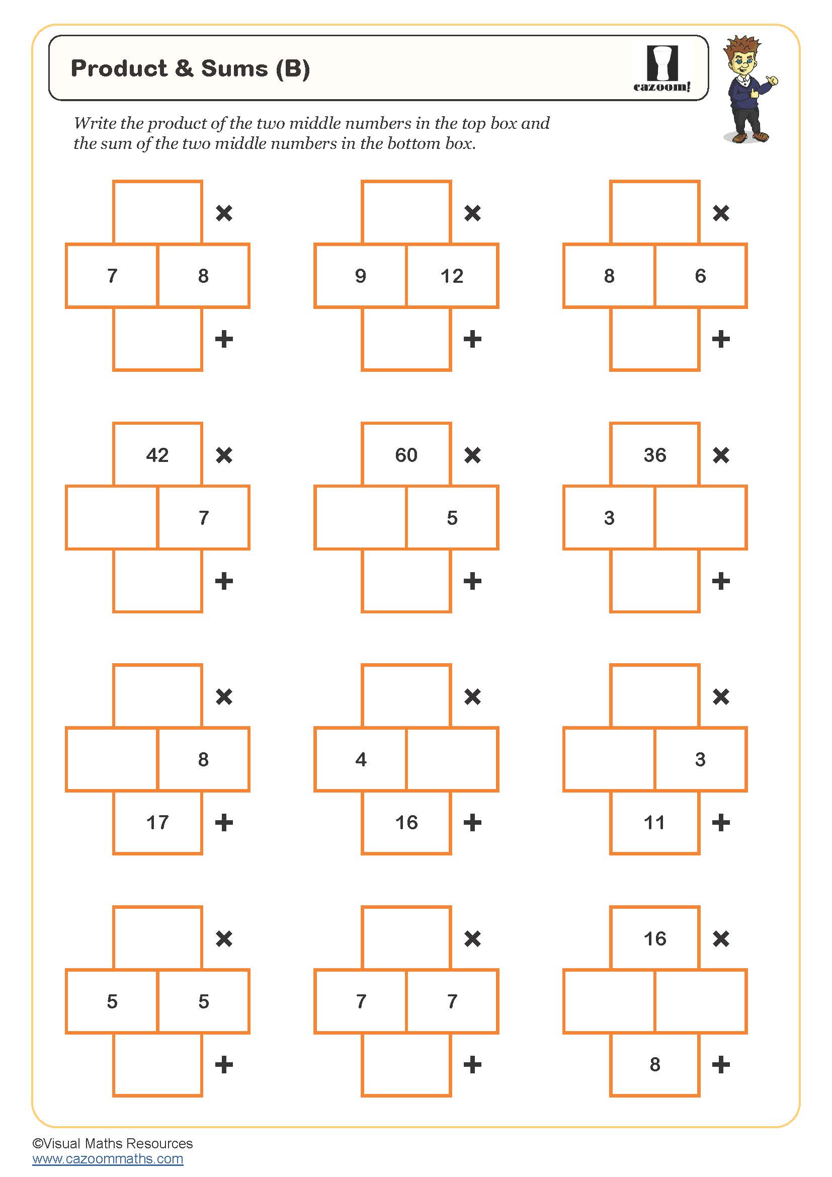 Preview of Products and Sums (B)
