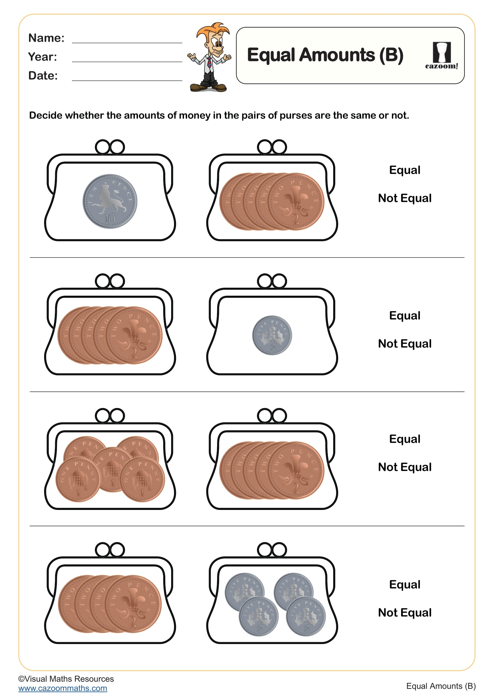Preview of Equal Amounts (B)