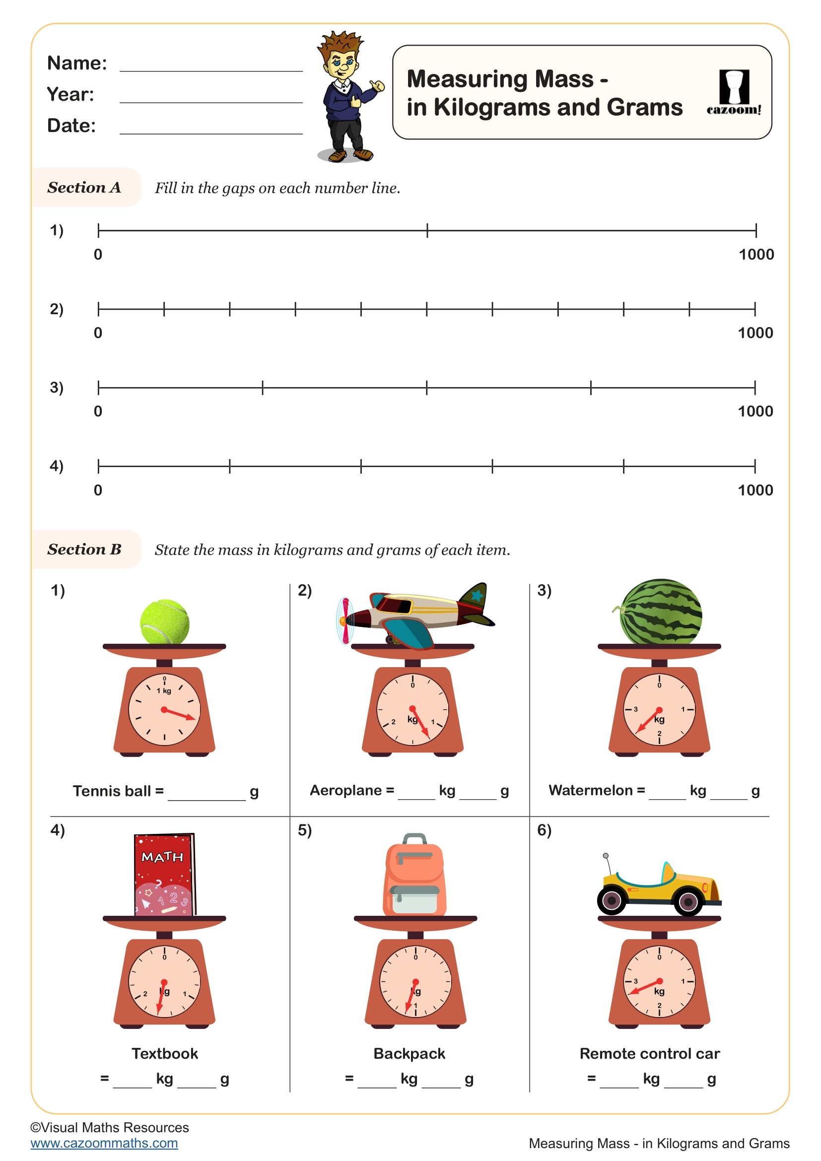 Preview of Measure Mass in Kilograms and Grams