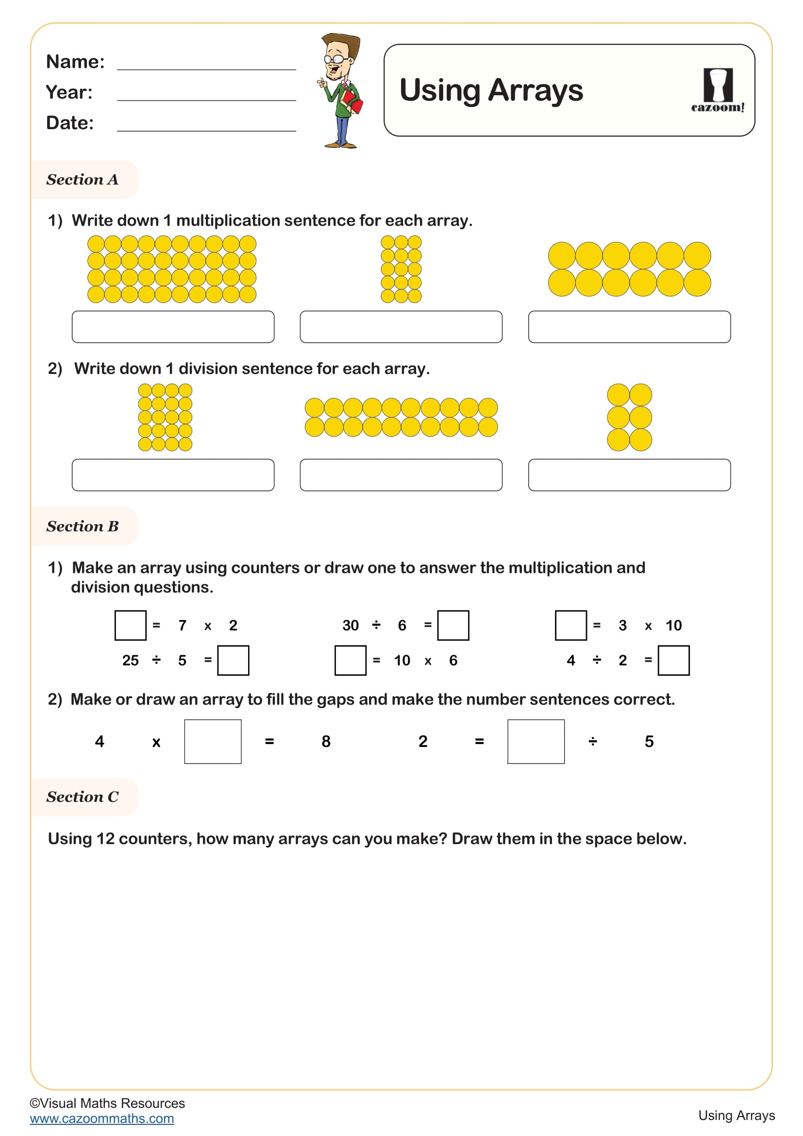 Using Arrays | Fun and Engaging Year 2 Maths Worksheet