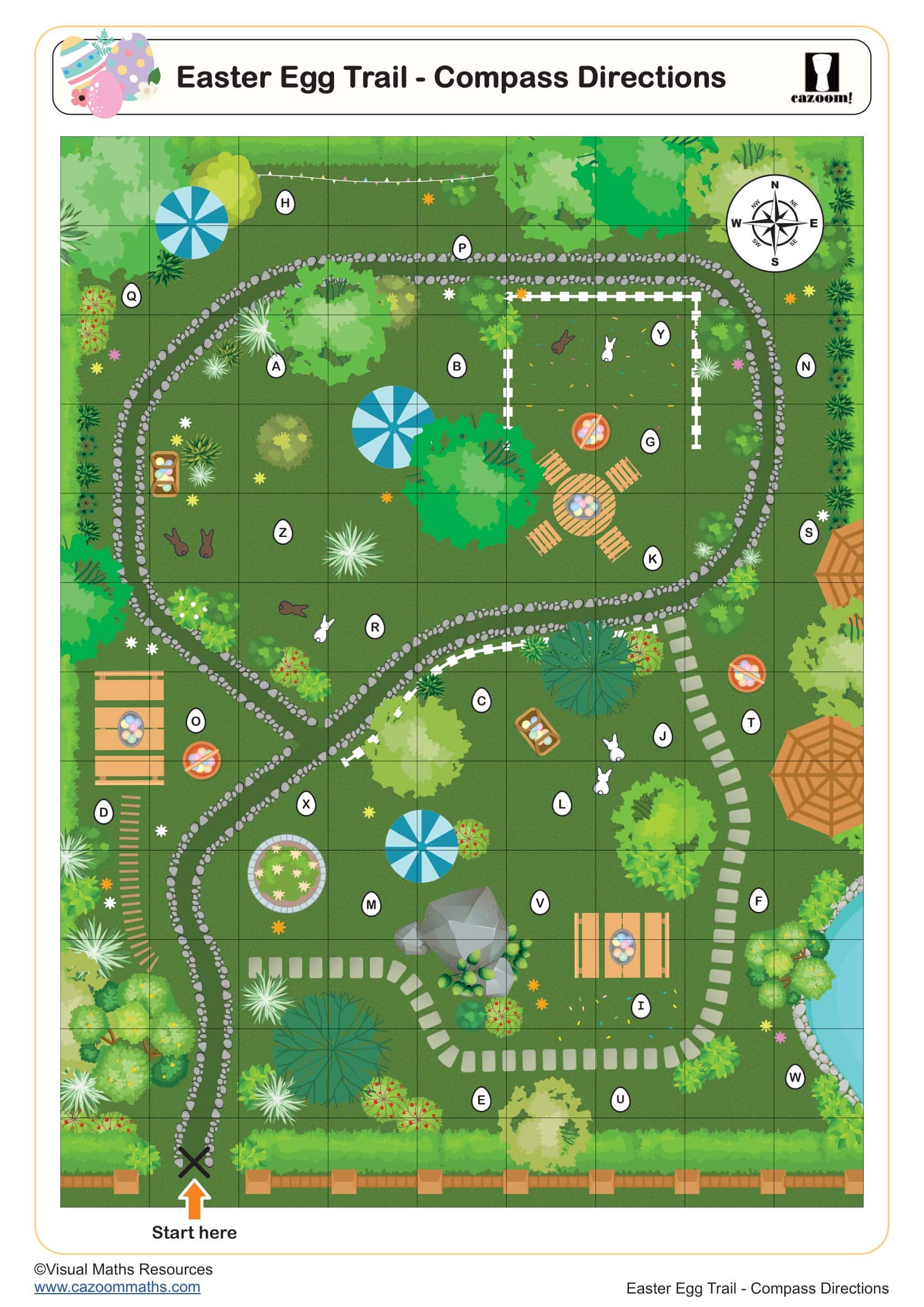 Preview of Easter Egg Trail - Compass Directions
