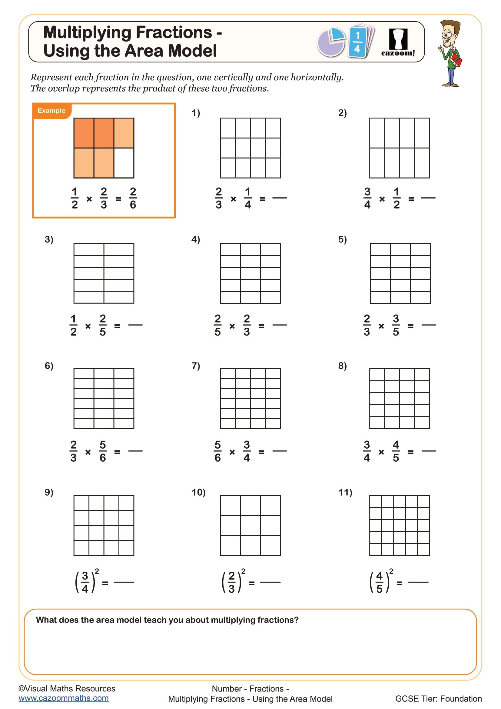 Preview of Multiplying Fractions - Using the Area Model