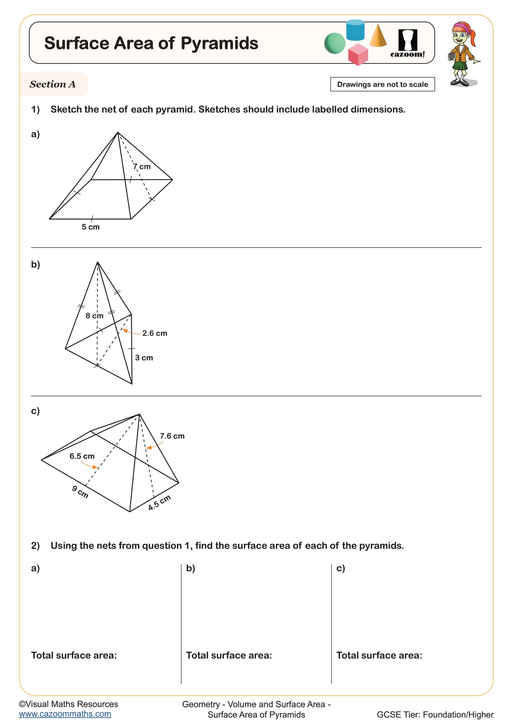 Preview of Surface Area of Pyramids