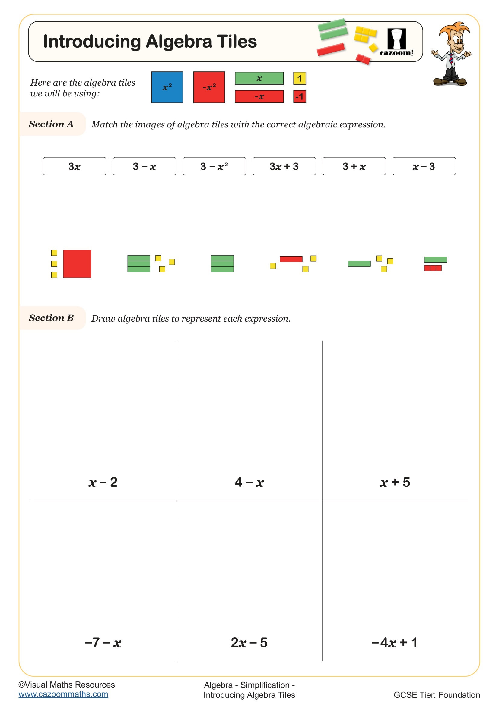 Preview of Introducing Algebra Tiles