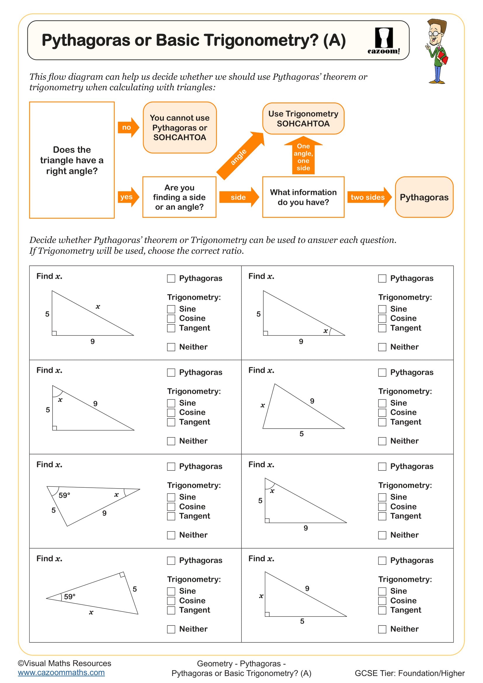 Preview of Pythagoras or Trigonometry? (A)