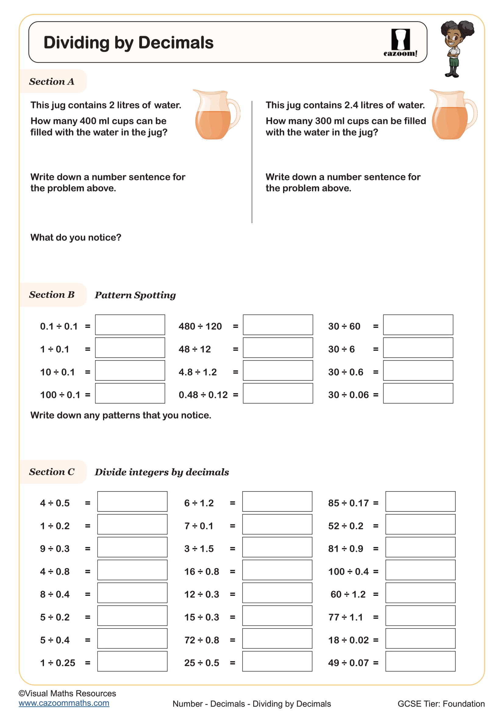 Preview of Dividing by Decimals