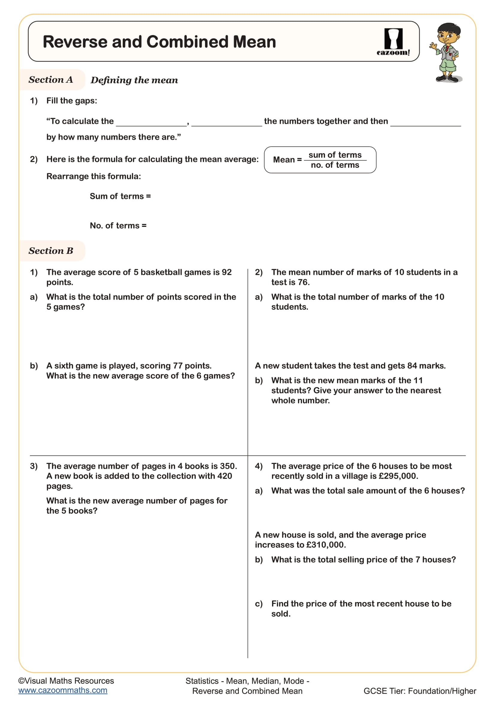 Preview of Reverse and Combined Mean