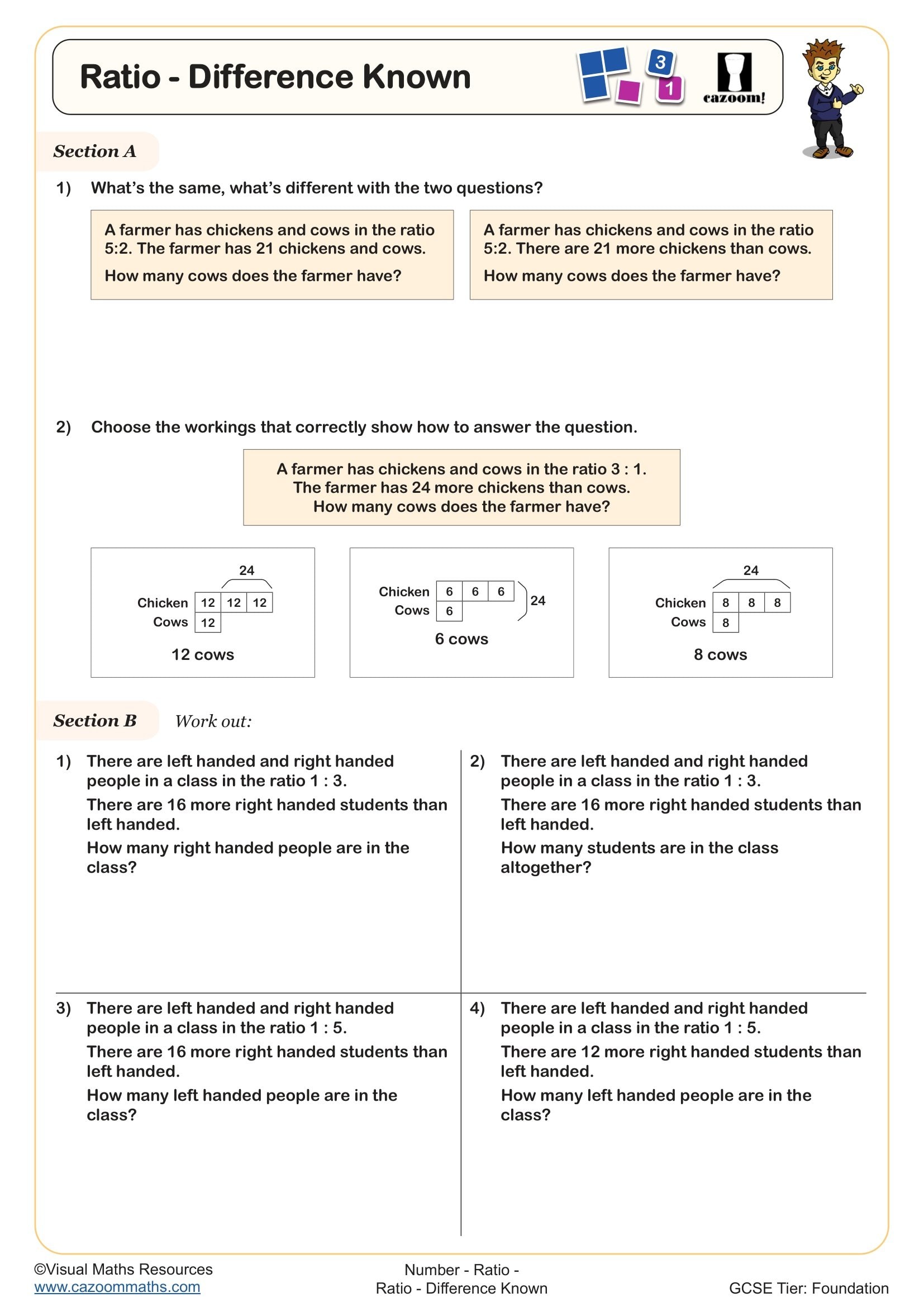 Preview of Ratio - Difference Known