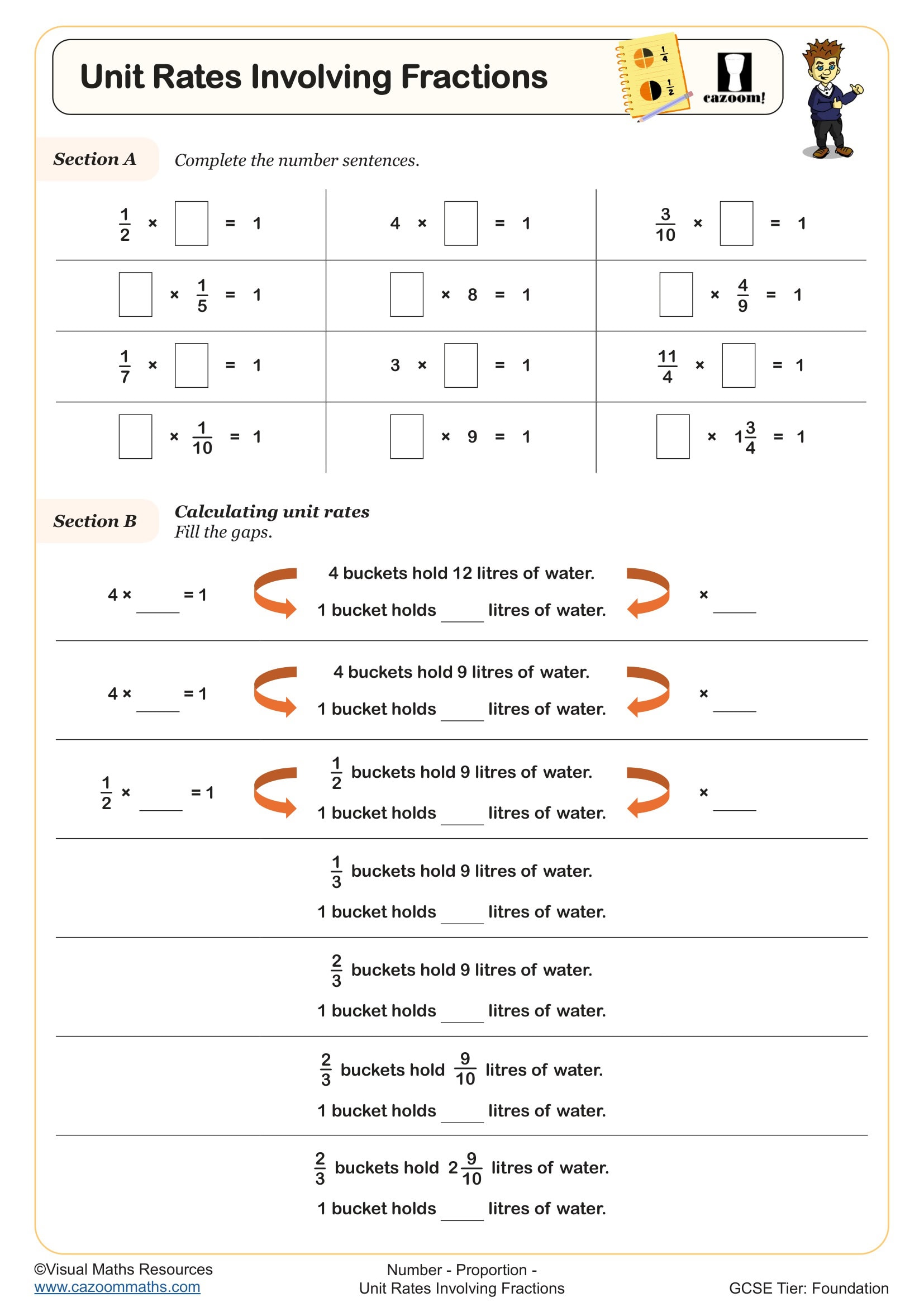 Preview of Unit Rates Involving Fractions