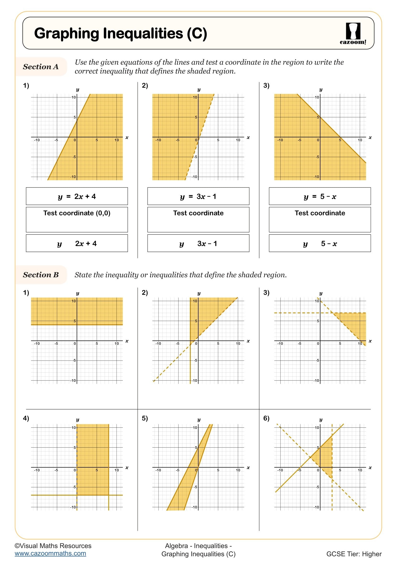 Preview of Graphing Inequalities (C)