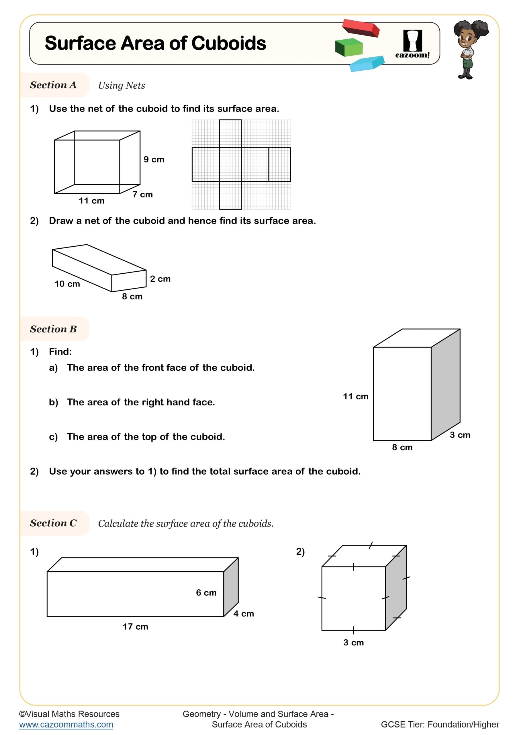 Preview of Surface Area of Cuboids