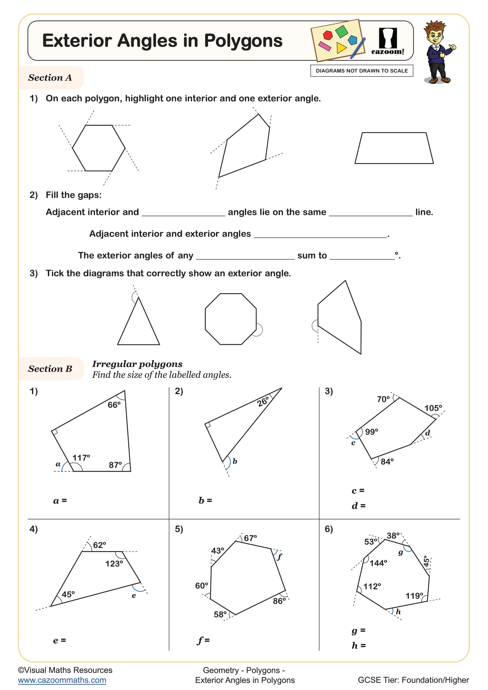 Preview of Exterior Angles in Polygons