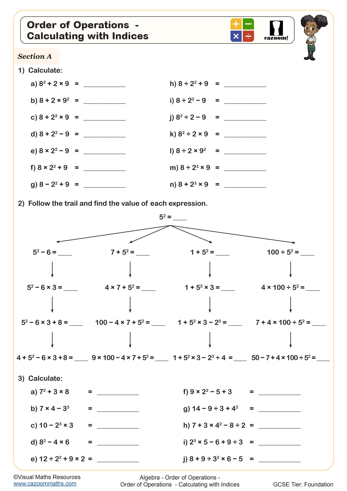 BODMAS Worksheets with Answers | KS3