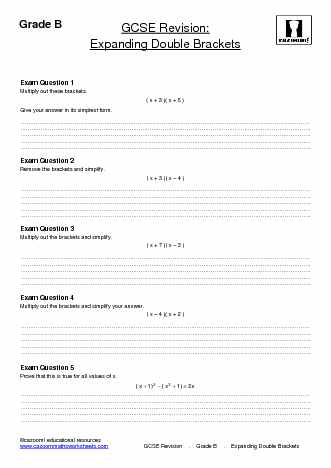 Cazoom Maths algebra Worksheets Maths factorising Revision Worksheets expanding worksheets and Cazoom Maths algebra Worksheets Maths factorising Revision Worksheets expanding worksheets and