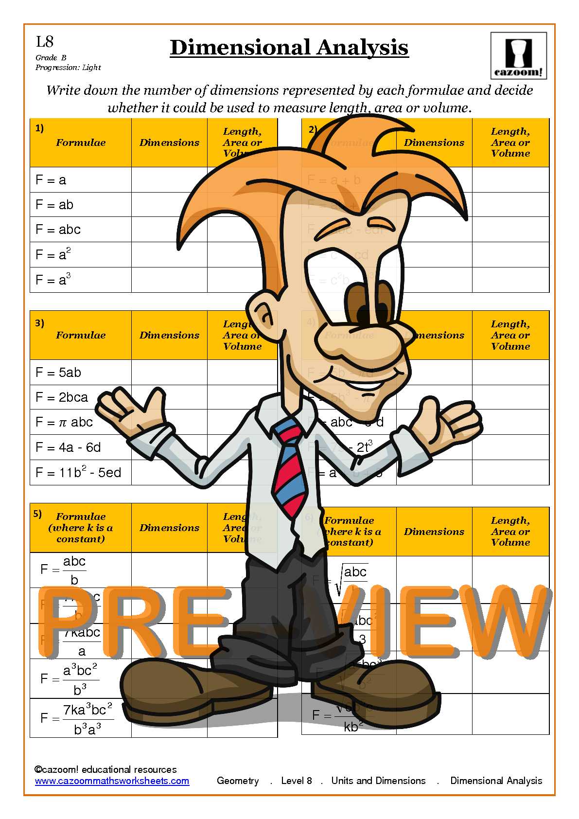 Units and Dimensions Maths Worksheets | Cazoom Maths ...